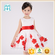 New Indian and Pakistan Net frock designs for Kids Red Flower girls party dress Princess alibaba fluffy skirt children clothing